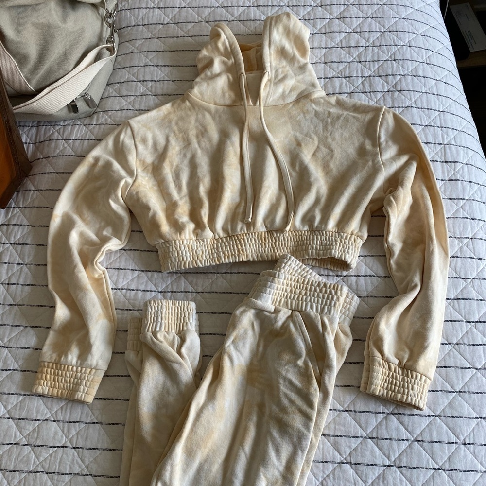 Adika yellow tie-dye sweat set